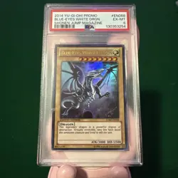 2014 Yu-Gi-Oh! Promo Shonen Jump Magazine #EN068 Blue-Eyes White Dragon PSA 8 - Image 1