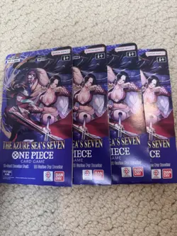(4) Four packs of OP14-EB04 One Piece The Azure Sea’s Seven 12 Card Boosters - Image 1