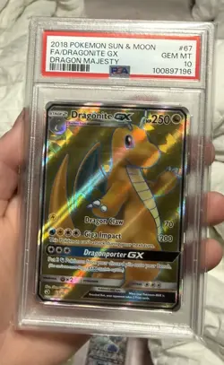 PSA 10 Pokemon TCG Dragonite GX Dragon Majesty Card 67/70 Gem Mint Full Art - Image 1