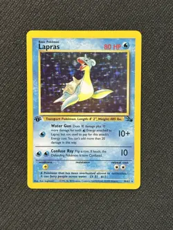 NM Lapras 10/62 1st Edition Fossil Holo Rare Pokemon Card - Image 1