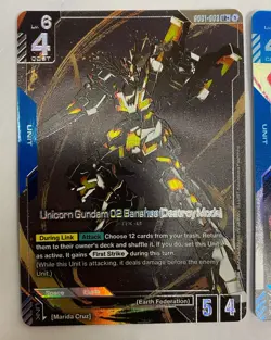 Gundam TCG Card Game - Unicorn Gundam Banshee (Destroy Mode) GD01-003 LR+ & LR - Image 2