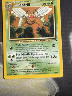 Pokemon Cards - Neo Discovery Rare: Beedrill 18/75 WOTC - Image 2