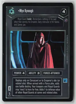 Star Wars CCG Myn Kyneugh Rare #4 Trading Card Decipher 2000 Royal Guard Foil - Image 1