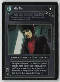Star Wars Sim Aloo SWCCG Trading Card 2000 Decipher Foil CCG - Image 1