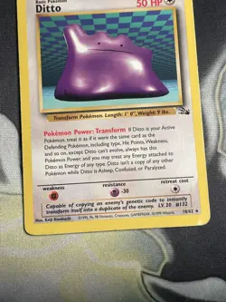 Ditto 18/62 – Fossil Set – Vintage Pokemon Card – WOTC 1999 - Image 2