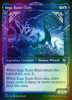 x1 Inga Rune-Eyes KHM MTG Kaldheim 304/285 FOIL UNCOMMON SHOWCASE M/NM 1x - Image 1