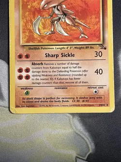 Kabutops 24/62 Original Rare Fossil Pokemon Card WOTC TCG 1999 - Image 2