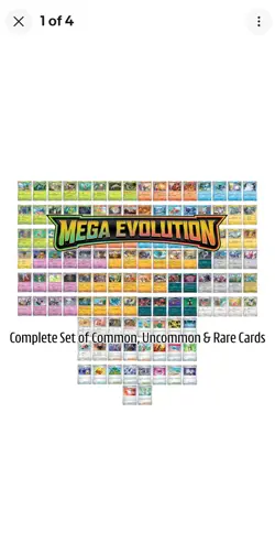 Pokemon Mega Evolution Complete Common, Uncommon & Rare 122 Card Set - Image 1