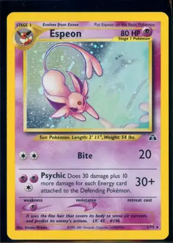 Pokemon NEO DISCOVERY - #1/75 Espeon - Holo - ENG - Heavily Played - Image 1