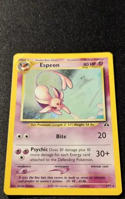 Pokemon NEO DISCOVERY - #1/75 Espeon - Holo - ENG - Heavily Played - Image 4