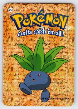 Oddish #043 2000 Pokemon Vending Prism Holo Sticker Card Authentic Nintendo - Lp - Image 1