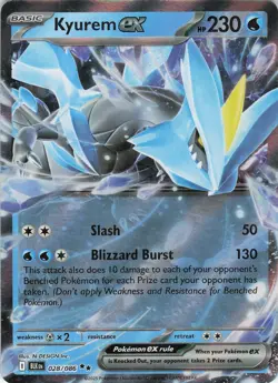 Kyurem ex 028/086 Double Rare Holo SV: Black Bolt NM Pokemon - Image 1