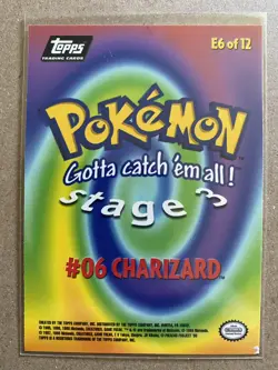Pokemon Topps Charizard E6 of 12 Black Label Non-Holo NM - Image 2