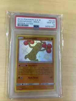Pokemon TCG Sudowoodo SV20/SV94 Shiny Holo Rare Hidden Fates PSA 10 - Image 1