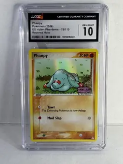 2006 Pokemon EX Holon Phantoms Phanpy 75/110 Reverse Holo CGC 10 - Image 1