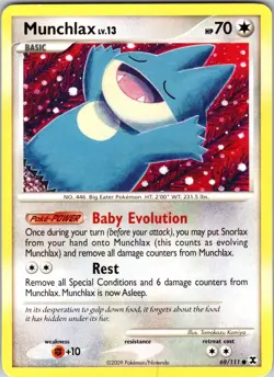 Munchlax (69) 69/111 Rising Rivals Pokemon TCG LP Normal - Image 1