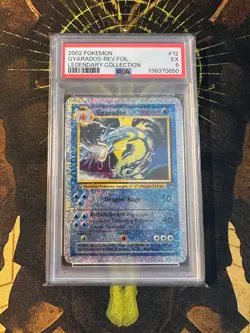 Pokemon Gyarados 12/110 Legendary Collection Reverse Holo PSA 5 - Image 1