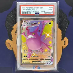 PSA 9 MINT 2021 Pokemon Shining Fates CROBAT VMAX #099 Full Art Shiny Promo - Image 2