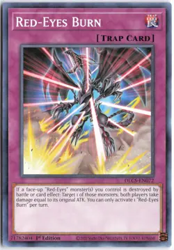 Yugioh - Red-Eyes Burn DLCS-EN072 1st Edition - Dragons of Legend: The Complete - Image 1