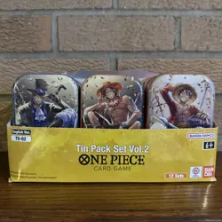 Lot Of 12 One Piece TCG Tin Pack Set Vol. 2 Set TS-02 Display English (24 Packs) - Image 1