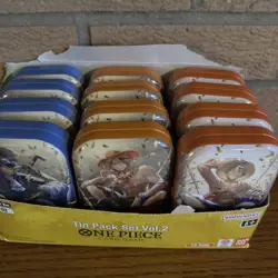 Lot Of 12 One Piece TCG Tin Pack Set Vol. 2 Set TS-02 Display English (24 Packs) - Image 5