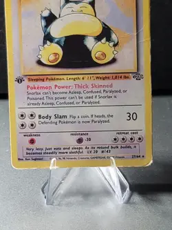 Pokemon Card TCG Snorlax 1st Edition Jungle Set Card 27/64 Collection MP/HP - Image 5