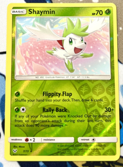 Pokemon Card Shaymin Shining Legends Reverse Holo Rare 7/73 Near Mint - Image 1