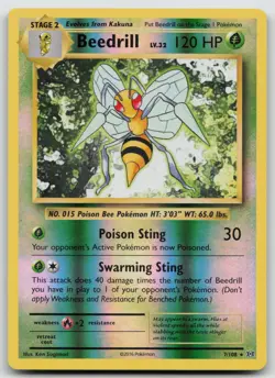 Beedrill 7/108 Rare XY - Evolutions Reverse Holo Pokemon Card 7/108 - Image 1