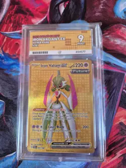 Pokemon Iron Valiant EX Gold Hyper Rare Card 261/182 2023 Paradox Rift - Image 1