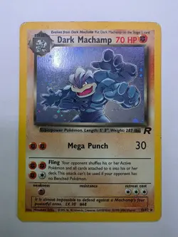 Vintage Pokemon Card Holo Team Rocket Dark Machamp 10/82 LP - Image 1