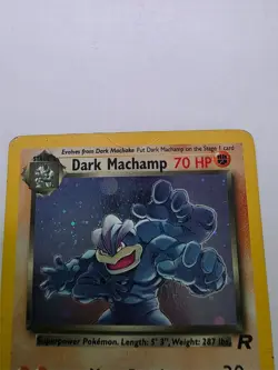 Vintage Pokemon Card Holo Team Rocket Dark Machamp 10/82 LP - Image 2