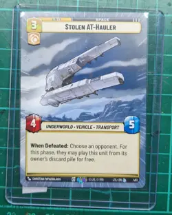 STAR WARS UNLIMITED TCG JTL LEGENDARY HYPERSPACE CARD: STOLEN AT-HAULER #483 - Image 1