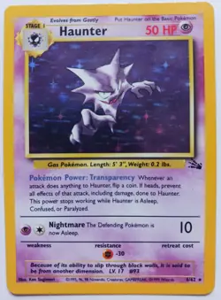 Haunter Pokemon Card Holo WOTC 6/62 Fossil Set Rare Vintage 1999 Original LP - Image 1