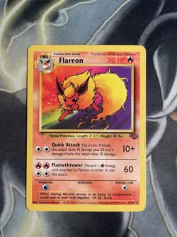 Pokemon TCG Flareon Jungle Card 19/64 Unlimited Rare Non-Holo - Image 1