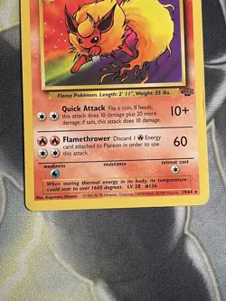 Pokemon TCG Flareon Jungle Card 19/64 Unlimited Rare Non-Holo - Image 2