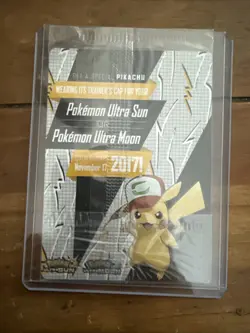 Pokemon Card ASH'S PIKACHU SM108 Rare Black Star Promo - SEALED! - Image 2