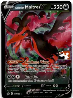 Galarian Moltres V Ultra Rare Prize Pack Series Cards 097/198 NM - Image 1