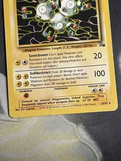 Magneton 26/62 Fossil 1999 Rare Non-Holo Pokemon Card - Image 3