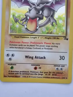 Aerodactyl 1/62 | Fossil Set | Holo Rare | Pokemon TCG Card WOTC 1999 - Image 2