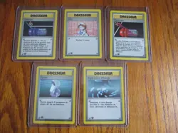 1999 Pokemon 1st Edition French Dresseur 5 card lot Free Shipping Never Played - Image 1