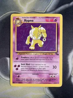 Hypno 23/62 Non-Holographic Near Mint Pokemon Card Rare Fossil Set 1999 - Image 1