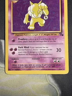 Hypno 23/62 Non-Holographic Near Mint Pokemon Card Rare Fossil Set 1999 - Image 3