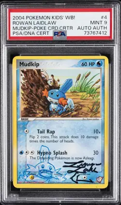 2004 POKEMON KIDS' WB! POKE CARD CREATOR #4 MUDKIP PSA 9 AUTO AUTHENTIC - Image 1