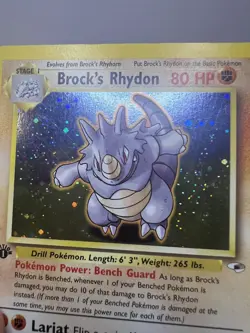Brock's Rhydon 1st Ed Holo Rare 2/132 Gym Heroes Pokemon Card WOTC (LP) - Image 4