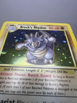 Brock's Rhydon 1st Ed Holo Rare 2/132 Gym Heroes Pokemon Card WOTC (LP) - Image 5