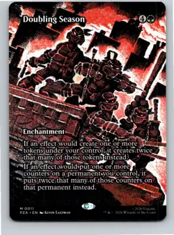 Magic the Gathering Borderless Doubling Season Teenage Mutant Ninja Turtles MTG - Image 1