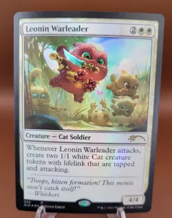 FOIL Leonin Warleader x1 MTG Secret Lair OMG Kitties Magic Near Mint NM English - Image 1