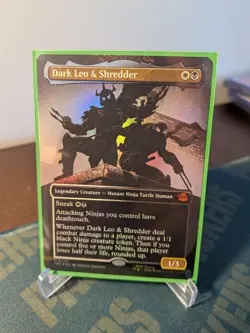 Dark Leo And Shredder Borderless Foil MTG TMNT - Image 1