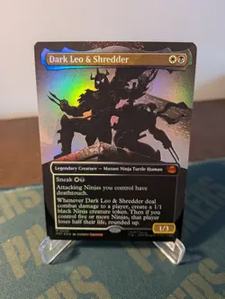 Dark Leo And Shredder Borderless Foil MTG TMNT - Image 2