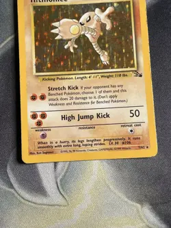 Pokemon TCG - Hitmonlee 7/62 Unlimited Holo Rare - Fossil WOTC - Image 2